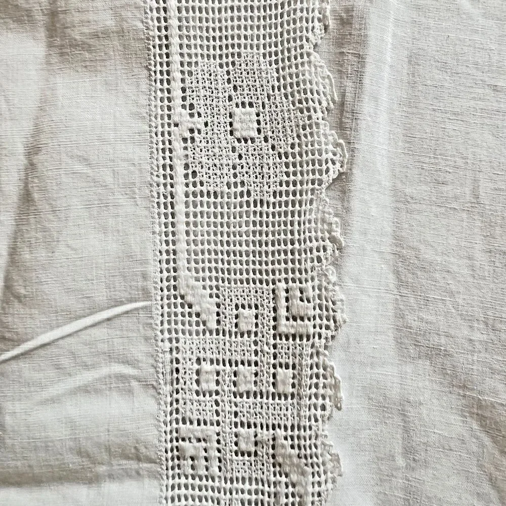 Vtg Table Linen Lot Filet Crochet Cloth Linen 7 Placemats